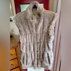 Bagatelle taupe faux fur reversible vest